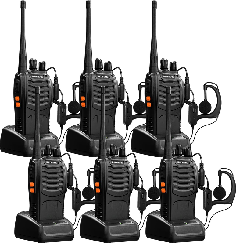 6 Pack Set Long Range Walkie Talkie 3 Mile Two Way Radio Charge Waterproof