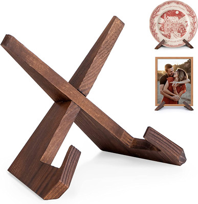 ANBOXIT Decorative Wooden Plate Holder Display Stand for Tabletop