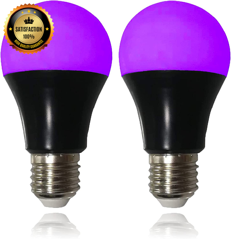 2 Pack, A19 E26 8w Blacklight Bulb For Glow In The Dark
