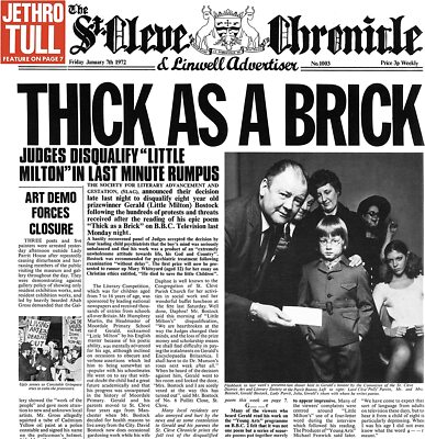 Jethro Tull Thick As A Brick LP 180g Black Vinyl 2012 Steven Wilson MixNEW