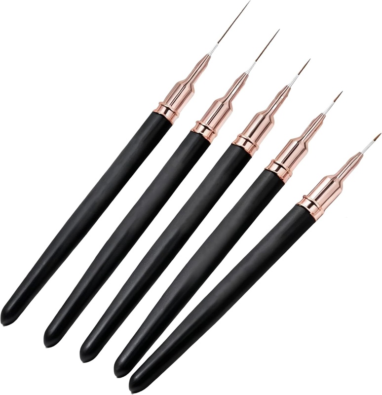 5Pcs Nail Art Brushes Liner Striping Brush, Super Fine Nail Art Long Striper Pen