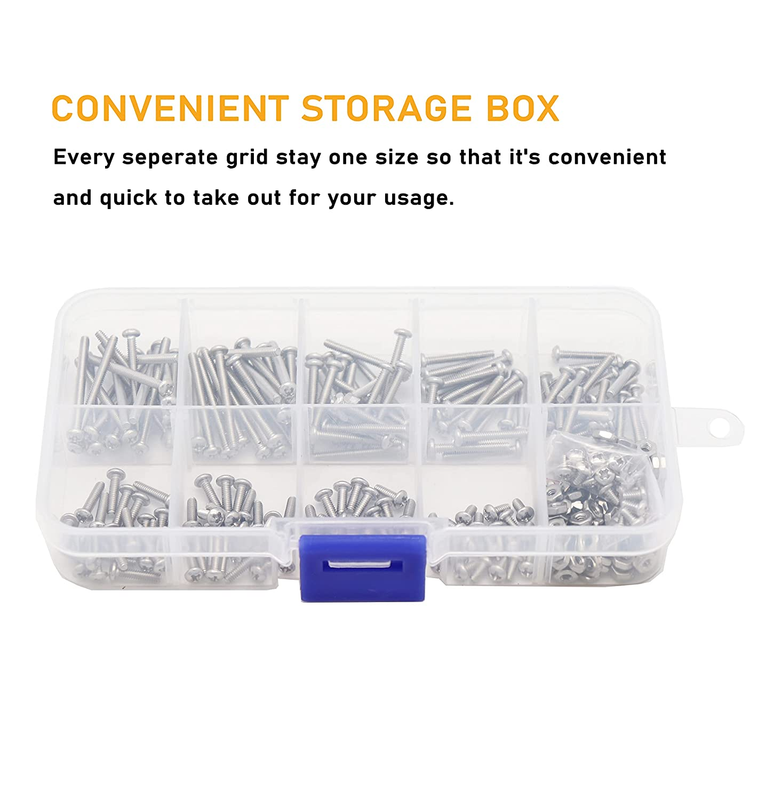 binifiMux 360pcs Pan Head Phillips Stainless Steel Screws Kit