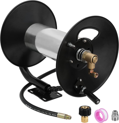 Upgraded High Pressure Washer Hose Reel 150FT, Heavy Duty Steel Stainless Steel