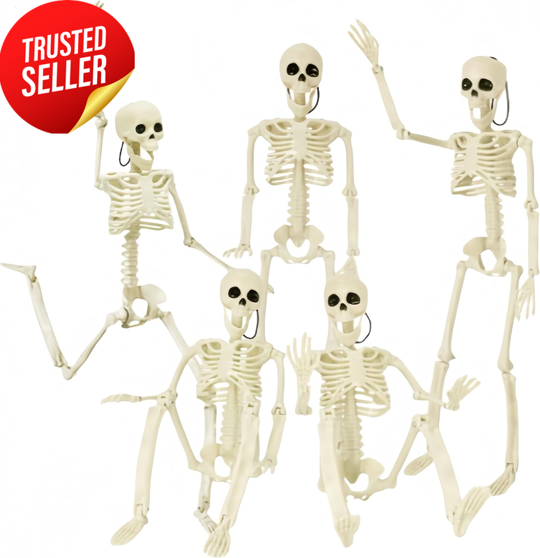 Halloween Mini Skeleton Decoration 5Pack 16In Posable Yard Garden Graveyard