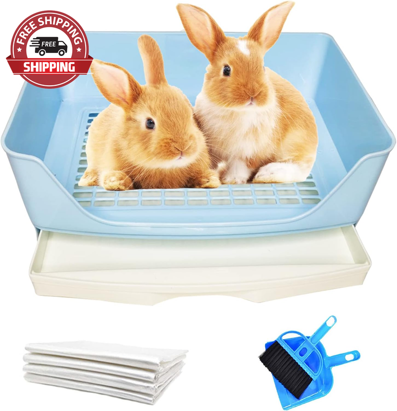 Large Rabbit Litter Box Bunny Corner Toilet Potty Trainer with Drawer Bigger Pet