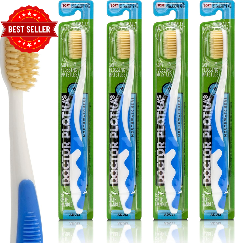 Dr Plotkas Extra Soft Bristle Flossing Toothbrush Manual Soft Toothbrush for Adu