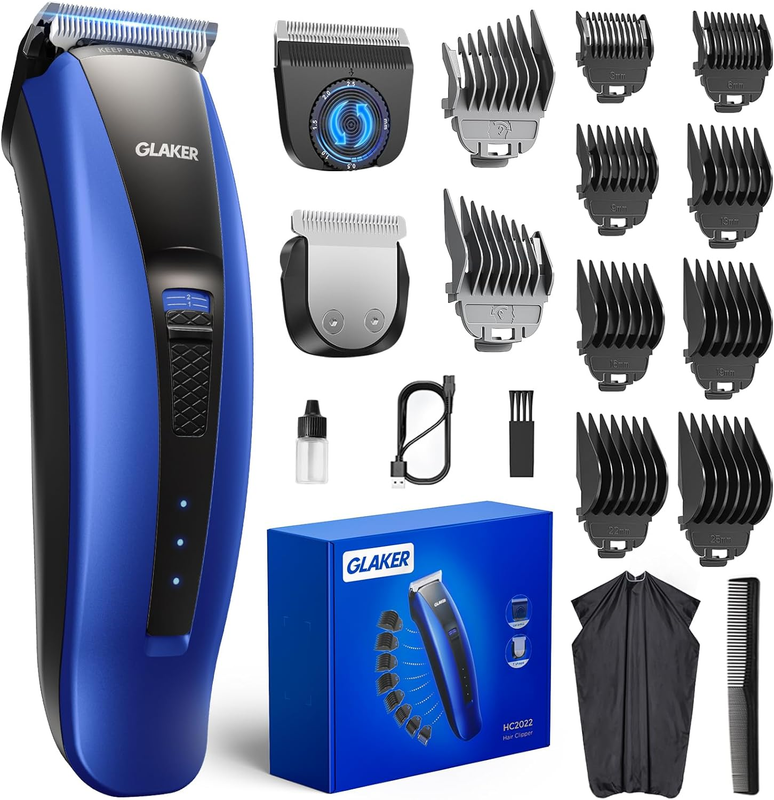 2-in-1 Cordless Hair Clippers for Men, 10 Guards, Turbo Moto