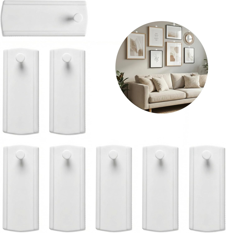 No Damage Picture Hangers 8 Pack Large Adhesive Wall Hooks No Nails Removable St