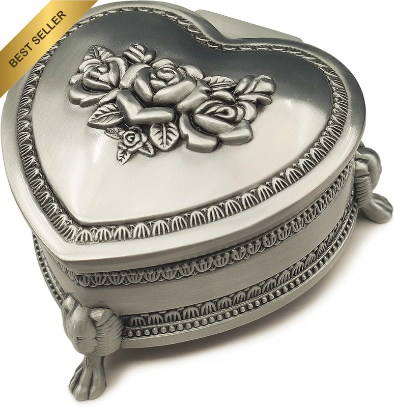 Emboss Alloy Metal Music Box Wind up and Golden Movement Music Box for Christmas