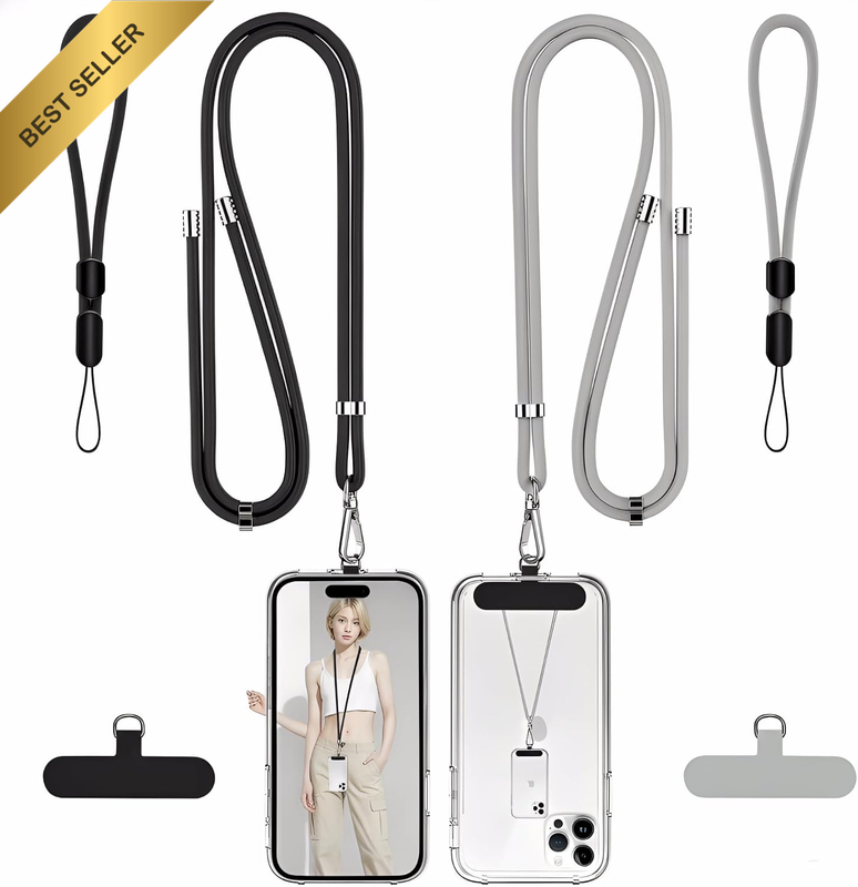 2-Pack Phone Lanyard,Adjustable Anti-Theft Phone Strap with Metal Buckle, Compat