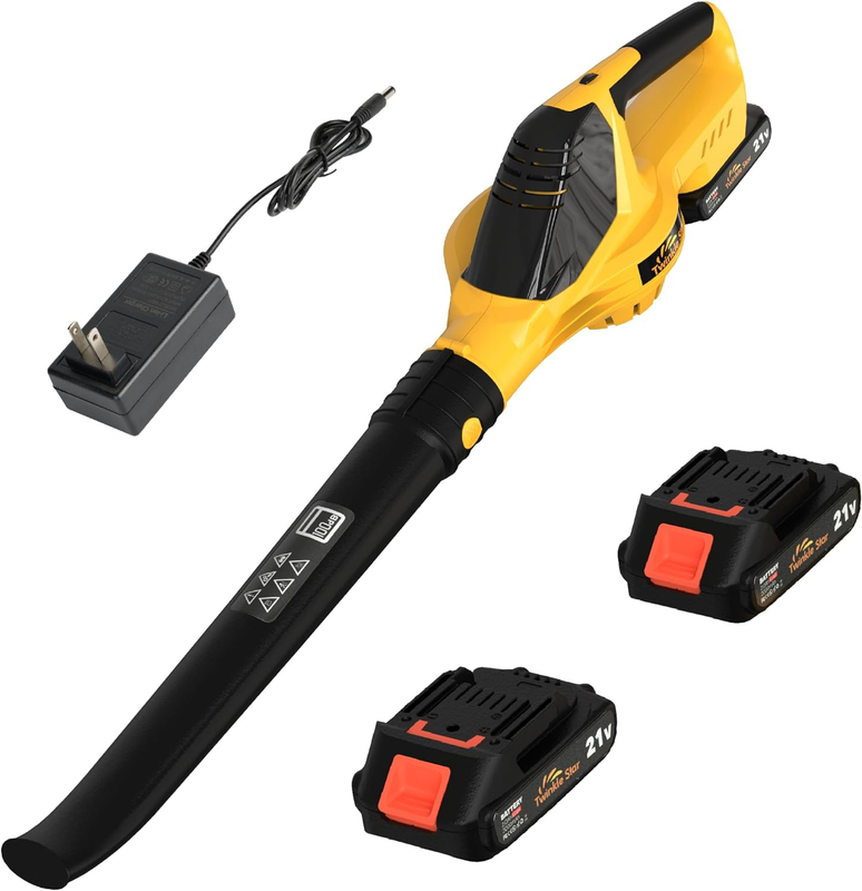 Leaf Blower Cordless, Battery Powered Leaf Blower with 2 Battery and Charger, Re