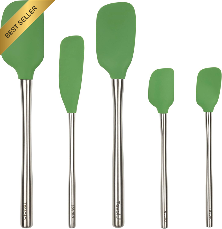 Flex-Core Stainless Steel Handled Spatula Set of 5 for Meal Prep, Cooking, Bakin