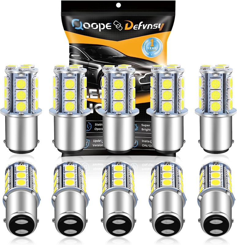 10-Pack Qoope 1142 1076 LED Light Bulb RV 1004 BA15D White 12V 5050 18SMD Camper