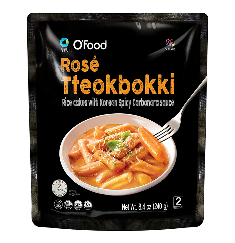 O'Food Tteokbokki Korean Rice Cakes with Rose Sauce, Authent