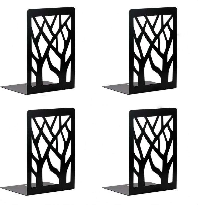 4 PCS Tree Design Bookends for Heavy Books Holder,Decorative Book Ends Holder(2