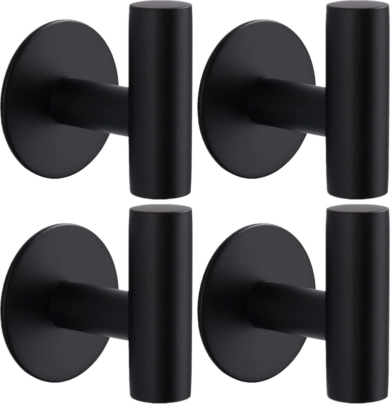 4 Pack Stainless Steel Wall Hook, 3M Adhesive Hooks, Towel Hook, Endurance Wall
