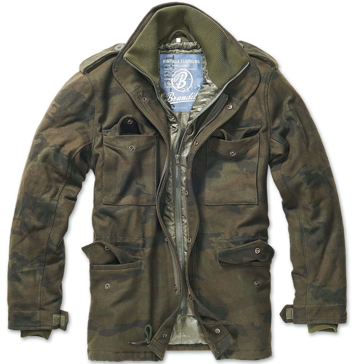 abrigo verde militar hombre