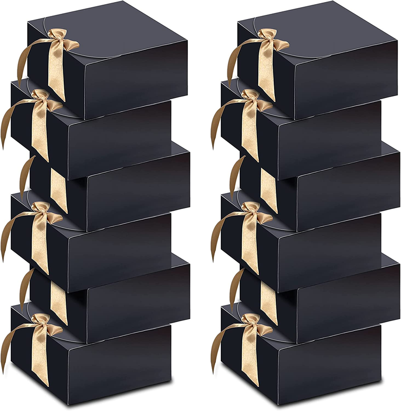 12 Gift Boxes with Lids 8X8X4In Bridesmaid, Wedding, Proposal Box, Kraft Paper