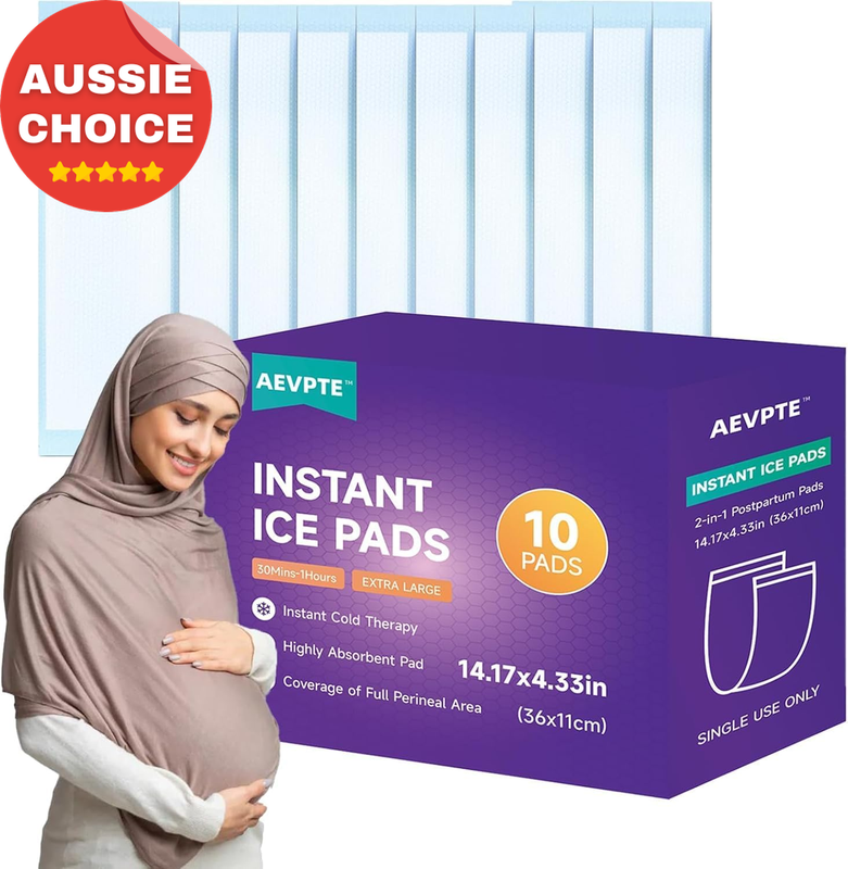 Postpartum Cold Pads 2-In-1 Maxi Pads 10 Count for Recovery Swelling Relief