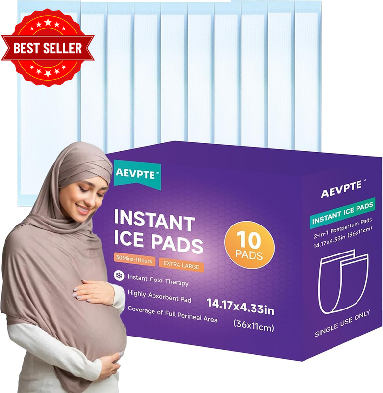 Postpartum Ice Packs, Perineal Cold Pack for Ice Pad Postpartum Care (10 Pads), 