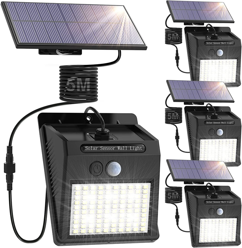 Solar Outdoor Lights with Separate Panel for Patio Wall Garden Shed Garage