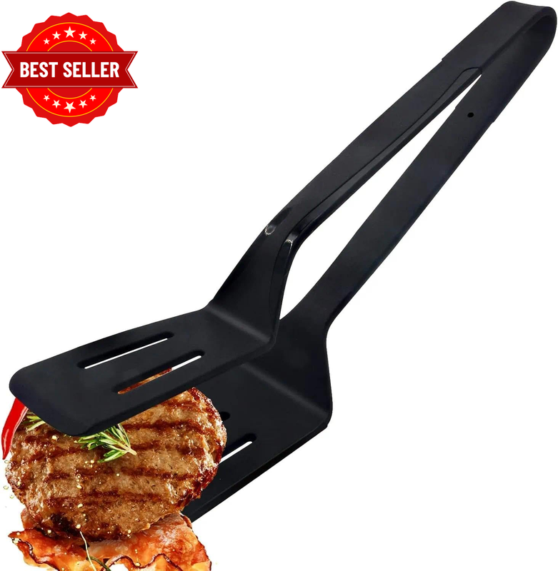 Stainless Steel Grill Clamp Spatula Tongs for BBQ and Cooking, 11.2 Inch/285Mm w