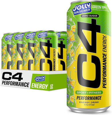 Cellucor C4 Performance Energy Drink | JOLLY RANCHER Green Apple | Zero Sugar Ca