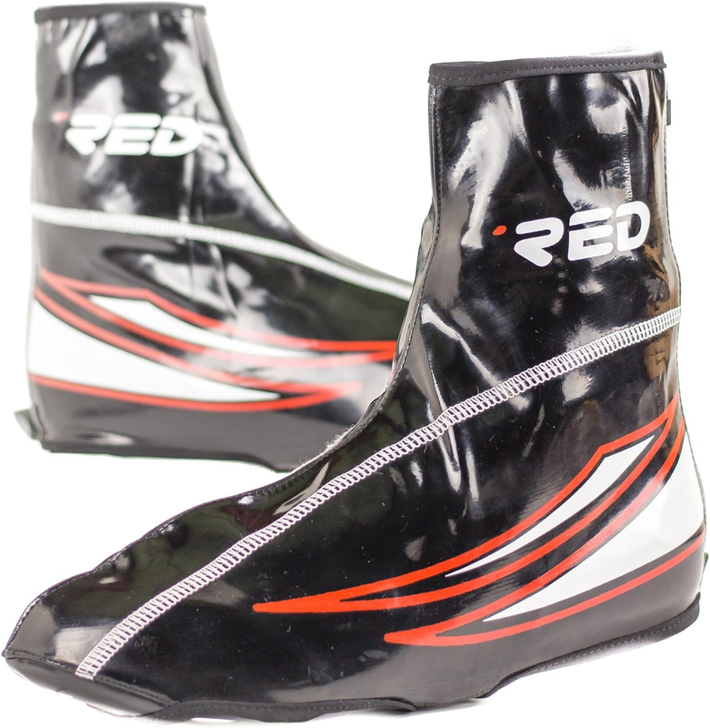 Cycling Shoe Covers Water Proof Reflective Black & Re