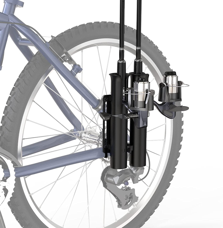 Fishing Rod Holder Pole Secures 2 Tubes Holds 2 Rods Mount Rack for Bicycle US