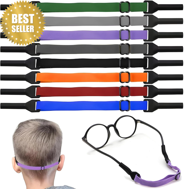 8 PCS Adjustable Eyeglasses Retainer Strap, No Tail Anti-Slip Glasses Straps Hol
