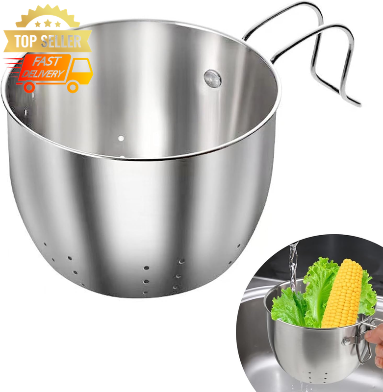 Stainless Steel Sink Strainer Colander Food Catcher Kitchen Waste Drain Tool