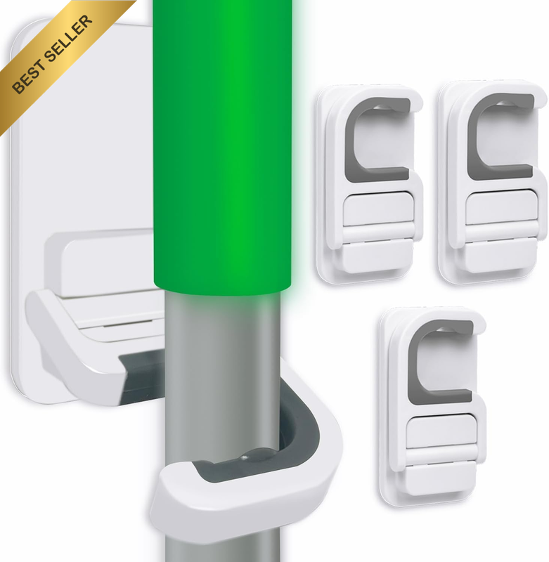 3Pack Broom and Mop Holder Wall Mount No Drill Mop and Broom Gripper Mop Handle 