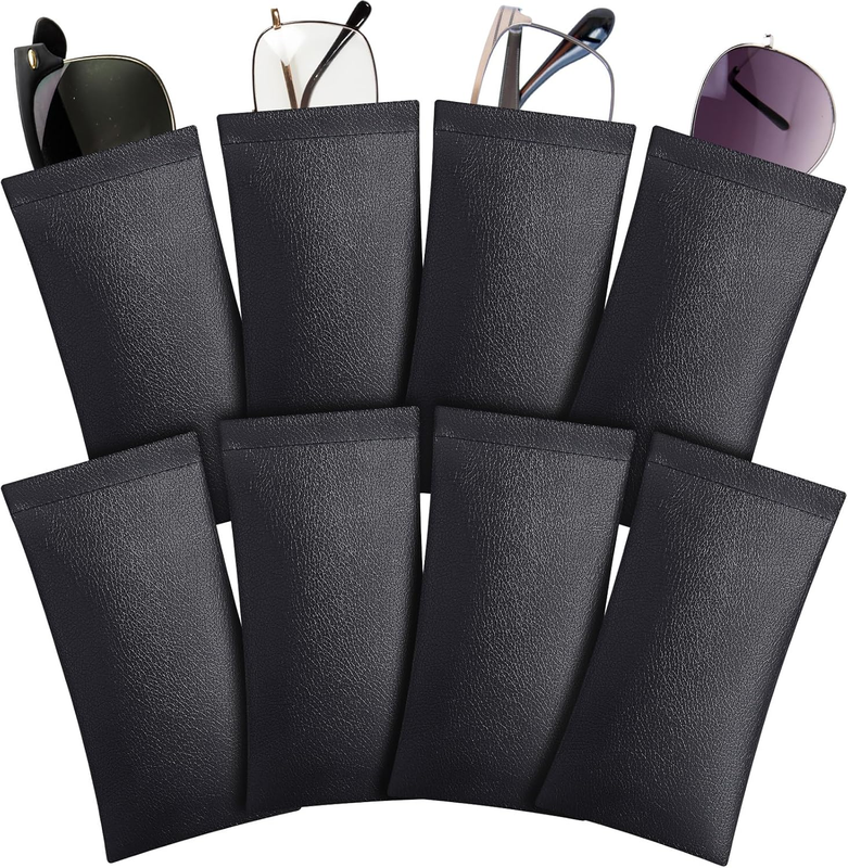 Xuhal 8 Pcs Soft Glasses Case Leather Pouch