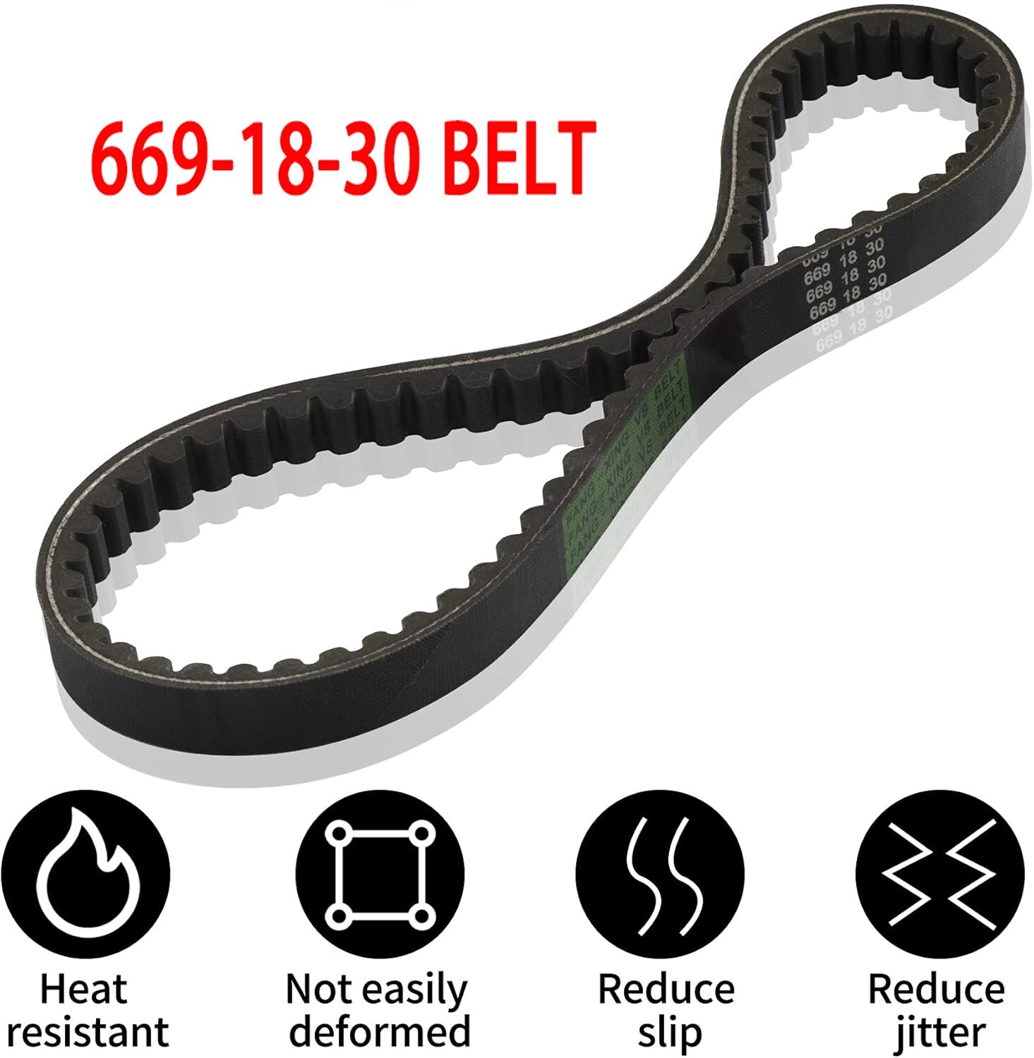 Black Drive Belt 669 18 30 for GY6 49CC 50CC Scooter QMB/QMA