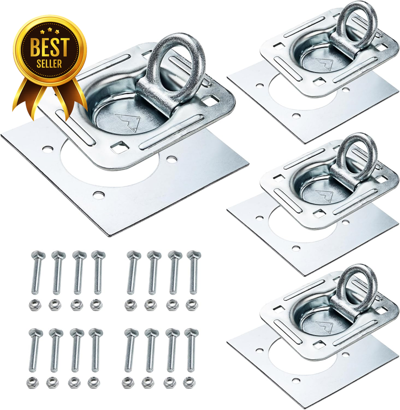 4 Pcs Recessed D Ring Tie Down Anchors 6000 Lb Heavy Duty Trailer Kit