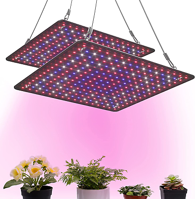 2 Pack 200W LED Grow Light Panels Full Spectrum for Indoor Plants 4x4Ft Cover