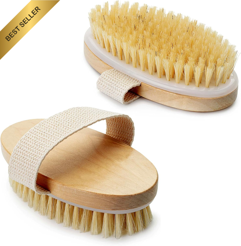 2Pcs Dry Brushing Body Brush,  Lymphatic Drainage Massager Shower Brush for Back