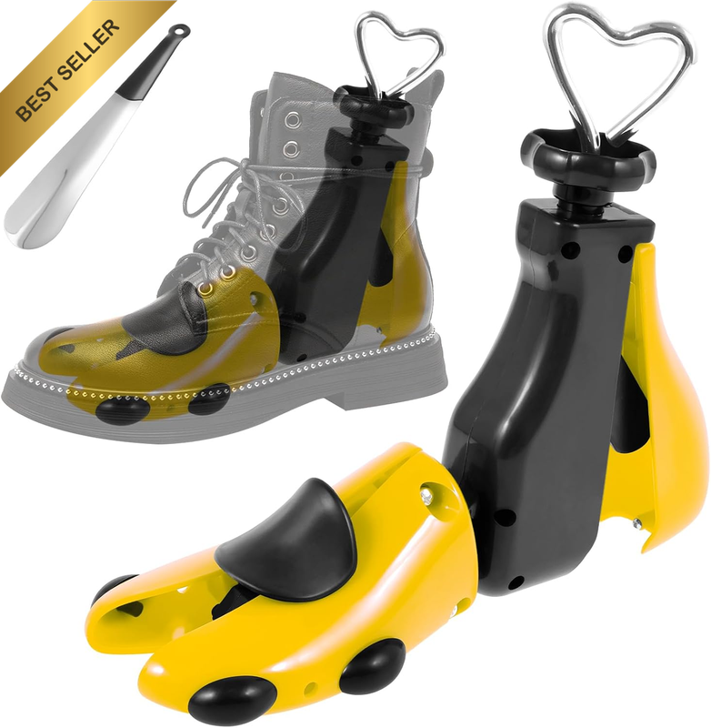 Boot Shoe Stretcher Adjustable Shoe Tree with Horn Plastic Shoes Expander Widene