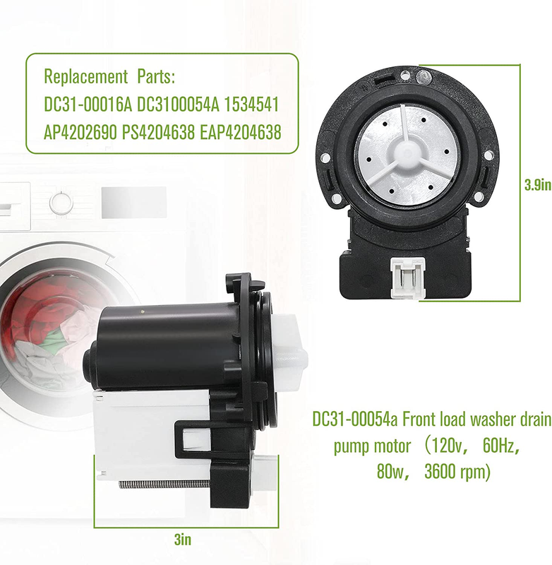 Replacement Drain Pump Motor Assembly Samsung Washer WF209ANW/XAA WF448AAP/XAA