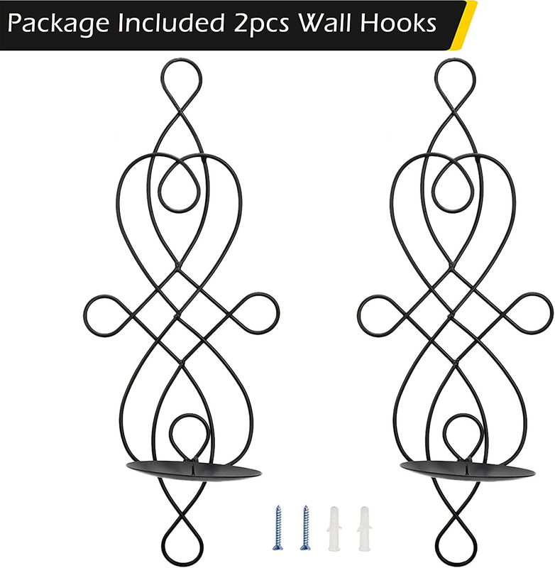 Wall Sconces Set of Two Wall Hanging Sconce Candle Holder for Pillar Wall Mounte