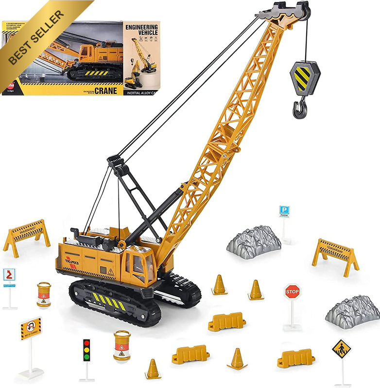 1:55 Construction Truck Toy Die Cast Car for Kids, Crane Truck Sandbox Truck Toy