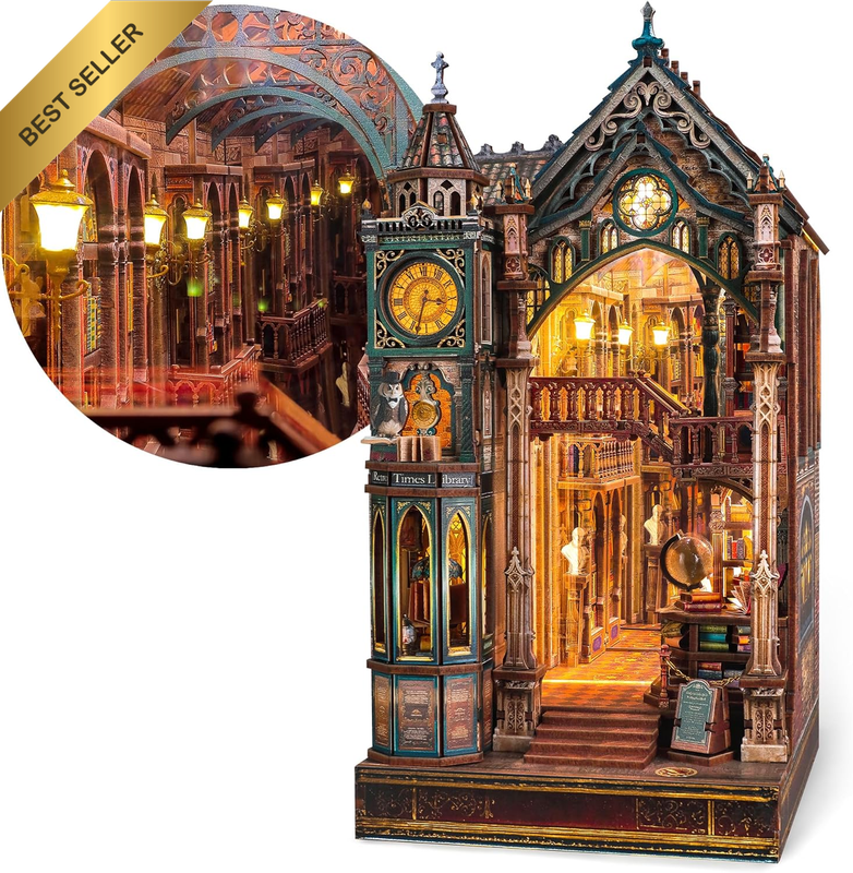 3D Puzzle Book Nook Kit - Interactive 3D Wood Puzzle Magical Miniature with Infi
