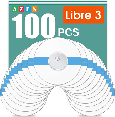 100 Pack Freestyle Sensor Covers for Libre 3, Waterproof Adhesive Patches, Adhes