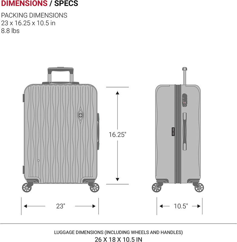 7272 Energie Expandable Hardside Luggage with Spinner Wheels and TSA Lock