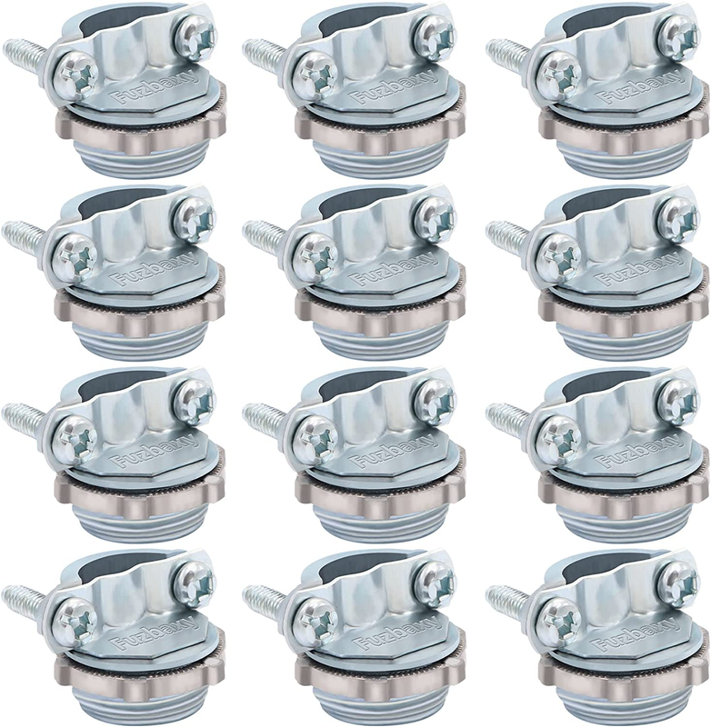 Y Clamp Type Cable Connector For Metallic Conduit Protect Cables Electric Wires Electrical Box Silver Zinc (4 Pieces,3/4 Inch) Silver 3/4 Inch