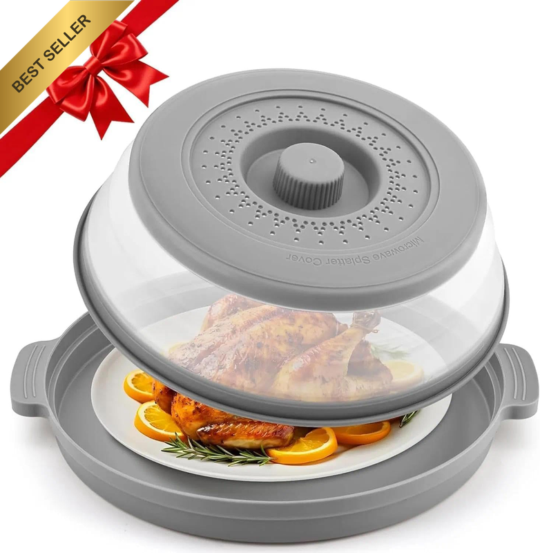 Microwave Splatter Cover for Food, Collapsible Bpa-Free Silicone Lid to Minimize