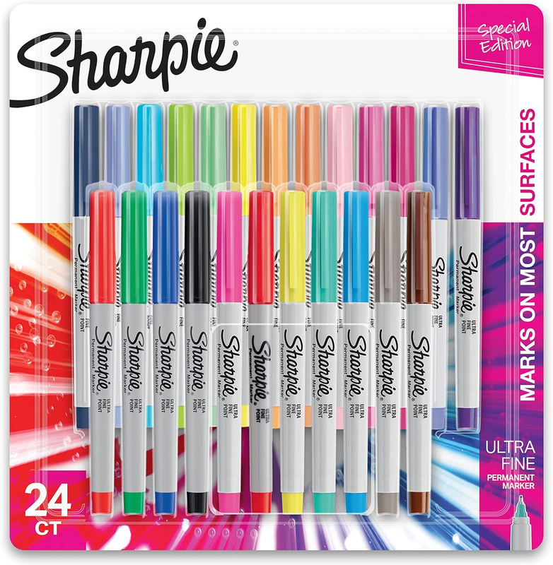 Color Burst Permanent Markers, Ultra Fine Point, Assorted Co