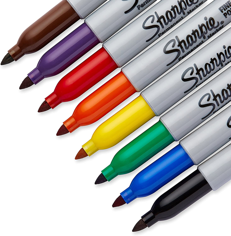 Sharpie Fine Point Permanent Markers, Classic Colors, 8 Count