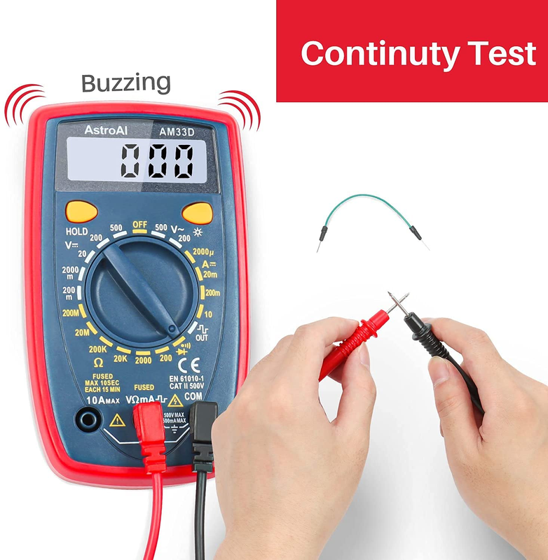 Digital Multimeter Tester 2000 Counts Voltmeter Ohm Volt Amp Meter DC AC Voltage