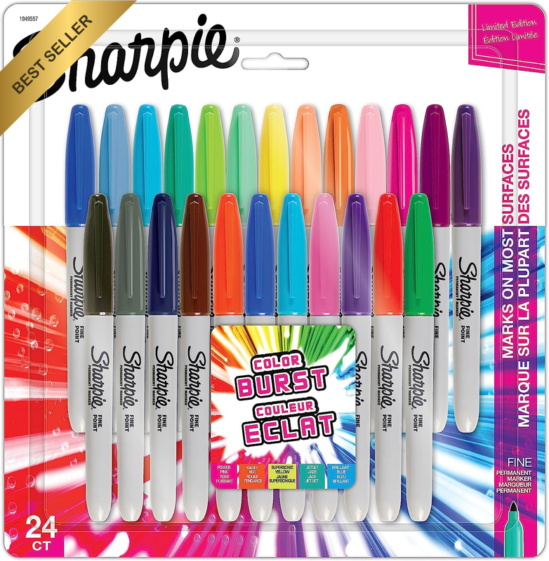 1949557 Fine Colour Burst Permanent Marker (Pack of 24)